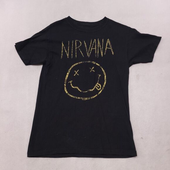 Nirvana Casual Pullover Graphic T-Shirt Adult Mens Size Small S Black - Picture 2 of 11